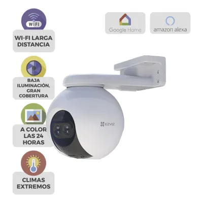 PT IP 2 Megapíxel / Lente Dual (2.8 mm y 12 mm) / Wi-Fi / Detección Humana / Visión Nocturna en Color / Cobertura Visual 360° / Notificación Push / Ranura para Memoria 512 GB