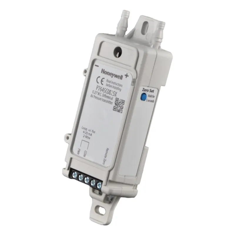 Sensor de presión diferencial de medios secos con sonda remota, 4 rangos seleccionables y salida universal