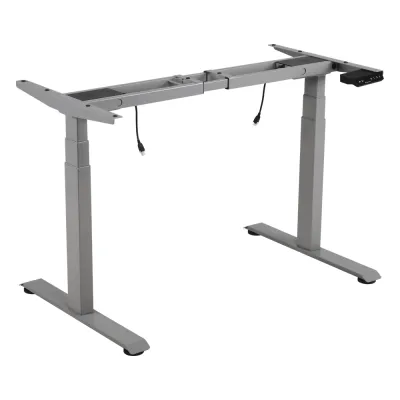 Base de Escritorio Motorizado Profesional / Altura Ajustable 60-125cm / Estructura Estable / Funcionamiento Suave / 3 Preset de Posiciones / Color Gris / Soporta hasta 100Kg de carga