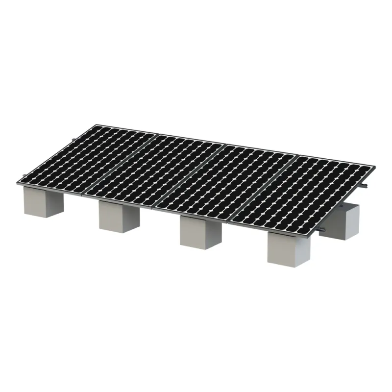 Kit Montaje para 4 Módulos de 30-35 mm espesor / Riel No.8 / Vel. de Viento Máx. 136km/h / Ajustable 20° a 45° / 5400mm Longitud