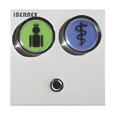 MODULO DE 2 BOTONES ILUMINADOS (VERDE Y AZUL) CON JACK DE 3,5MM PARA PULSADORES NX0871 Y NX0881 Y LECTOR RFID 125KHz INTEGRADO (4). CONEXION BUS RS485