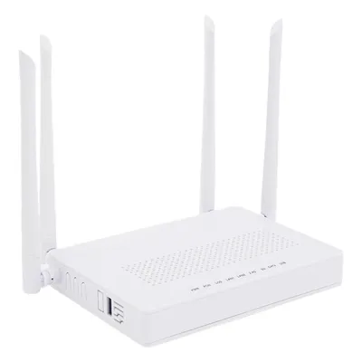 ONU Dual GPON/EPON / Wi-Fi Doble Banda 2.4 y 5 GHz / Soporta MESH / 2 Puertos Gigabit / 1 Puerto PON SC/APC / 1 puerto CATV / Hasta 1200 Mbps vía Wi-Fi