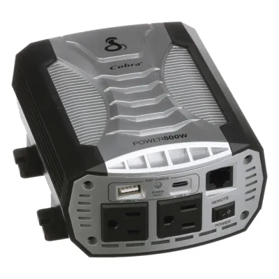 Inversor de Potencia / 500W Continuos / 1000W Pico / 2 Salidas AC GFCI / USB-A y USB-C Carga Rápida / Protección Pentagon / 12V DC a 115V AC