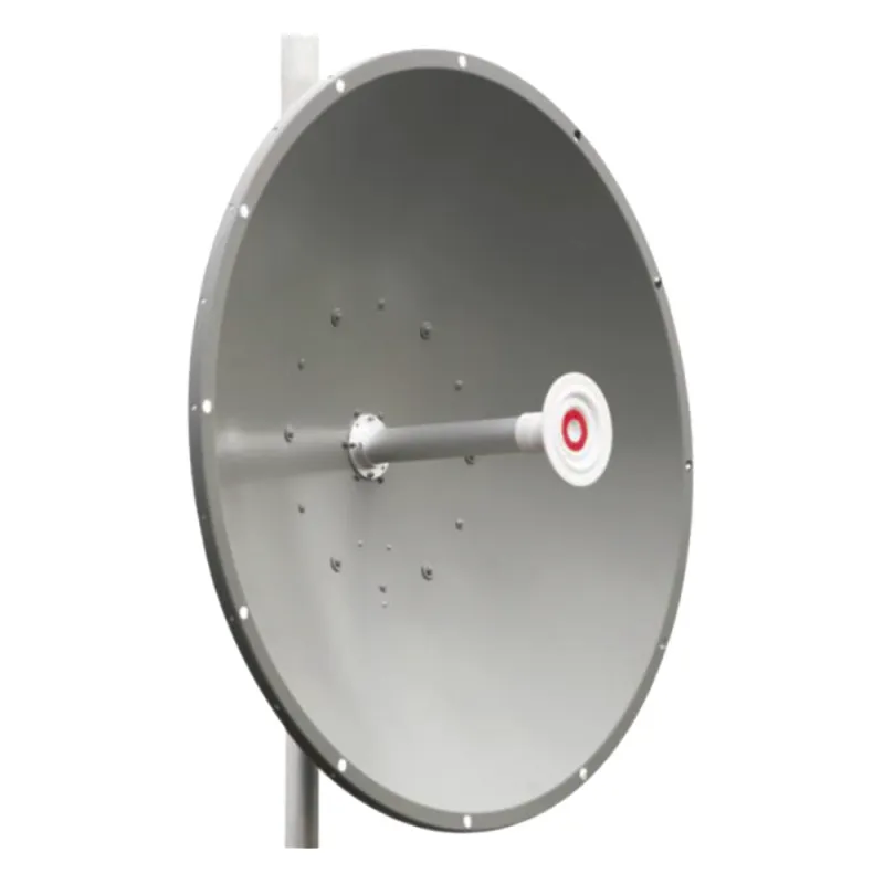 Antena direccional de 3 ft, 5.9 a 7.1 GHz, Ganancia 34 dBi, Conectores RP-SMA Hembra, Polarización doble, incluye montaje para torre o mástil