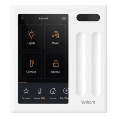 Control touch desde su pantalla en pared, compatible con 2 cargas para controlar iluminación.