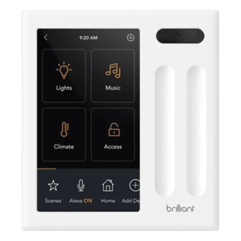 Control touch desde su pantalla en pared, compatible con 2 cargas para controlar iluminación.