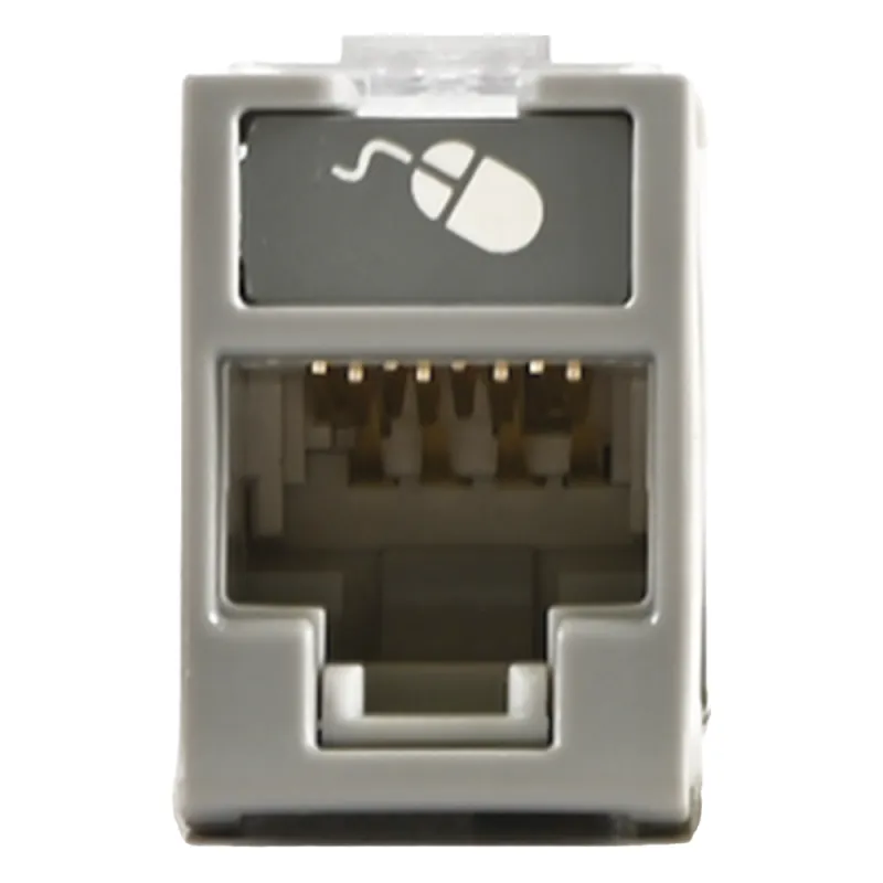 Jack Ultramax Cat5e, UTP, Montaje Híbrido en Placa de Pared (Plano y Angulado), Color Gris, Punch Down