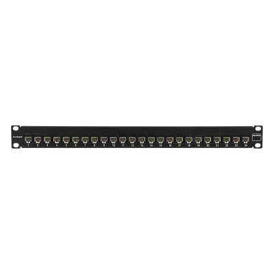 Patch Panel UltraMAX. UTP, Precargado con Jacks Cat6, 24 Puertos, Plano, 1U