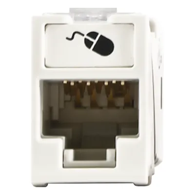 Jack Ultramax Cat6A, UTP, Montaje Híbrido en Placa de Pared (Plano y Angulado), Color Blanco, Punch Down