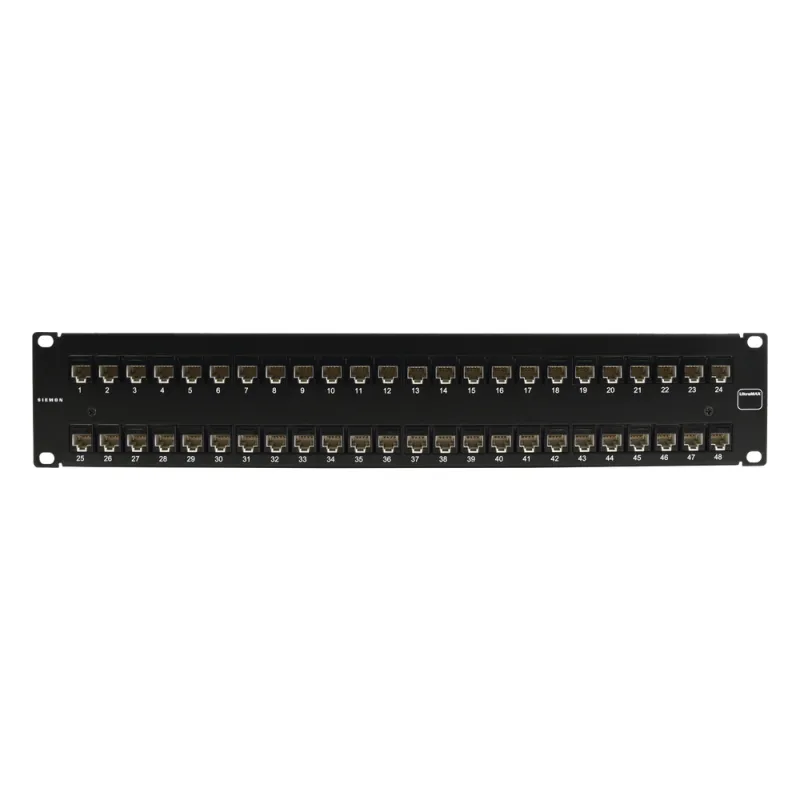 Patch Panel Ultramax. UTP, Precargado con Jacks Cat6A, 48 Puertos, Plano, 2U