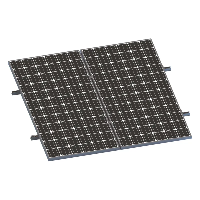 Kit De Minirieles Para Panel Solar Arreglo 1X2 Para Instalación Plano En Lámina