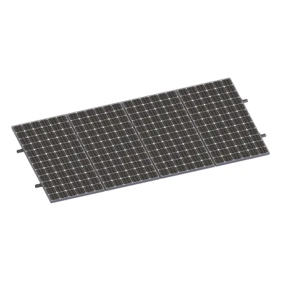 Kit De Minirieles Para Panel Solar Arreglo 1X4 Para Instalación Plano En Lámina