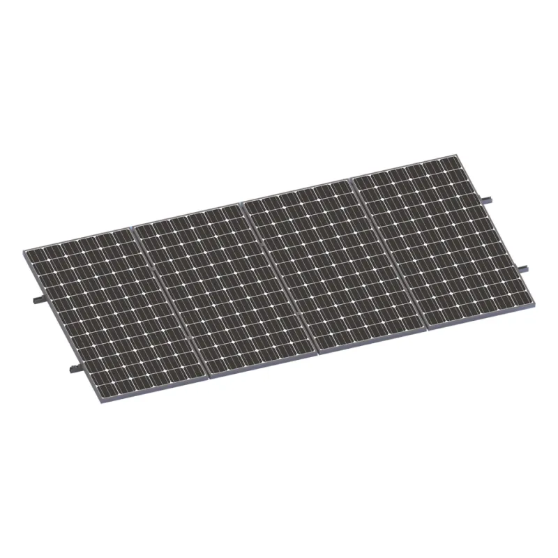 Kit De Minirieles Para Panel Solar Arreglo 1X4 Para Instalación Plano En Lámina