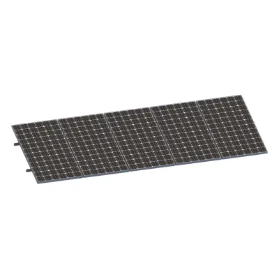 Kit De Minirieles Para Panel Solar Arreglo 1X5 Para Instalación Plano En Lámina