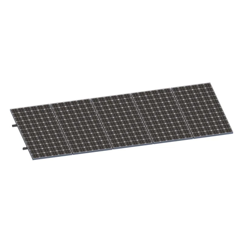 Kit De Minirieles Para Panel Solar Arreglo 1X5 Para Instalación Plano En Lámina