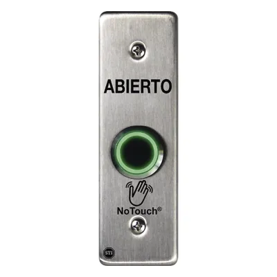 Interruptor IR NoTouch® de Acero Inoxidable, Montaje Delgado, Caja Posterior, ABIERTO