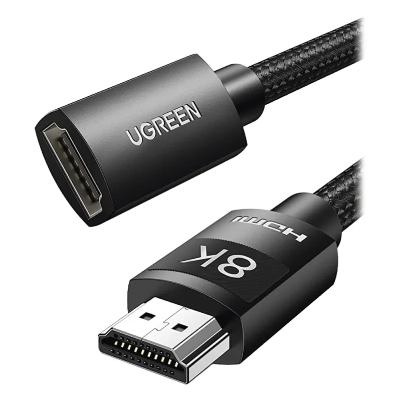 Cable de Extensión HDMI 8K | 1 Metro (3.28 Pies) | Macho a Hembra | HDMI 2.1 | 8K@60Hz | Núcleo de Cobre Puro 28AWG | Soporta la Conexión de Hasta 3 Metros (9.84 Pies) de Largo en HDMI 2.1