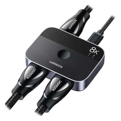 Conmutador HDMI 2.1 8K @60Hz | HDMI Splitter 2 Entradas a 1 Salida | Soporta 4K @120Hz 1080P @240Hz 3D | HDR Dolby | Alta Velocidad 48Gbps | Formatos de Audio LPCM/DTS/DSD, 2,0/2,1/5,1/7,1 canales.