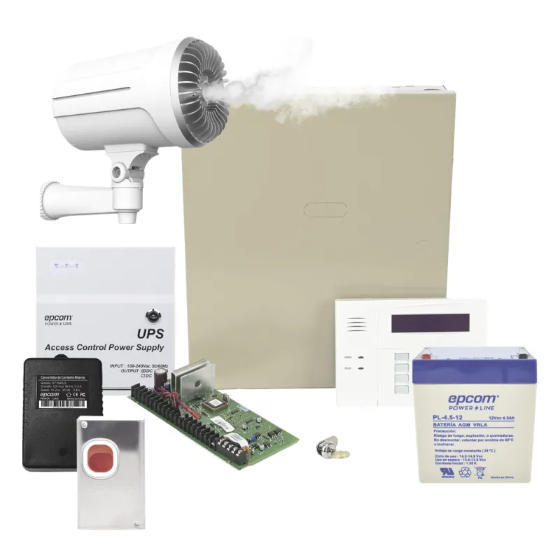 Kit de panel de alarma con generador de niebla de seguridad para disuasión de intrusos