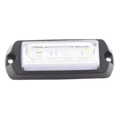 Luz Auxiliar Ultra Brillante de 8 LED, color Ámbar / Claro , con mica transparente.