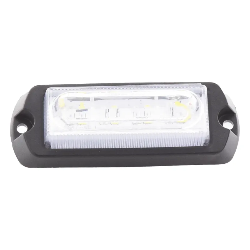 Luz Auxiliar Ultra Brillante de 8 LED, color Ámbar / Claro , con mica transparente.