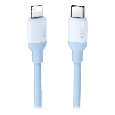Cable USB-C a Lightning / Certificado MFi / 1 Metro / Adecuado para iPhone, iPad, iPod / Carga Rápida PD 20W / Sincronización de Datos de hasta 480 Mbps / Goma de Silicona y TPE. / Suave al Tacto / Color Navy Blue