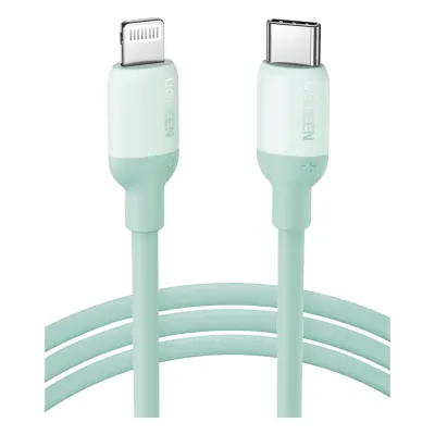 Cable USB-C a Lightning / Certificado MFi / 1 Metro / Adecuado para iPhone, iPad, iPod / Carga Rápida PD 20W / Sincronización de Datos de hasta 480 Mbps / Goma de Silicona y TPE. / Suave al Tacto / Color Green