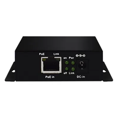Inyector PoE Extendido Industrial / PoE 802.3 af/at Hasta 30W / Conexión plug and play / Alcance de hasta 250 metros / Aplicaciones CCTV / Alimentación PoE af/at o Vcc 37-57 Vcc