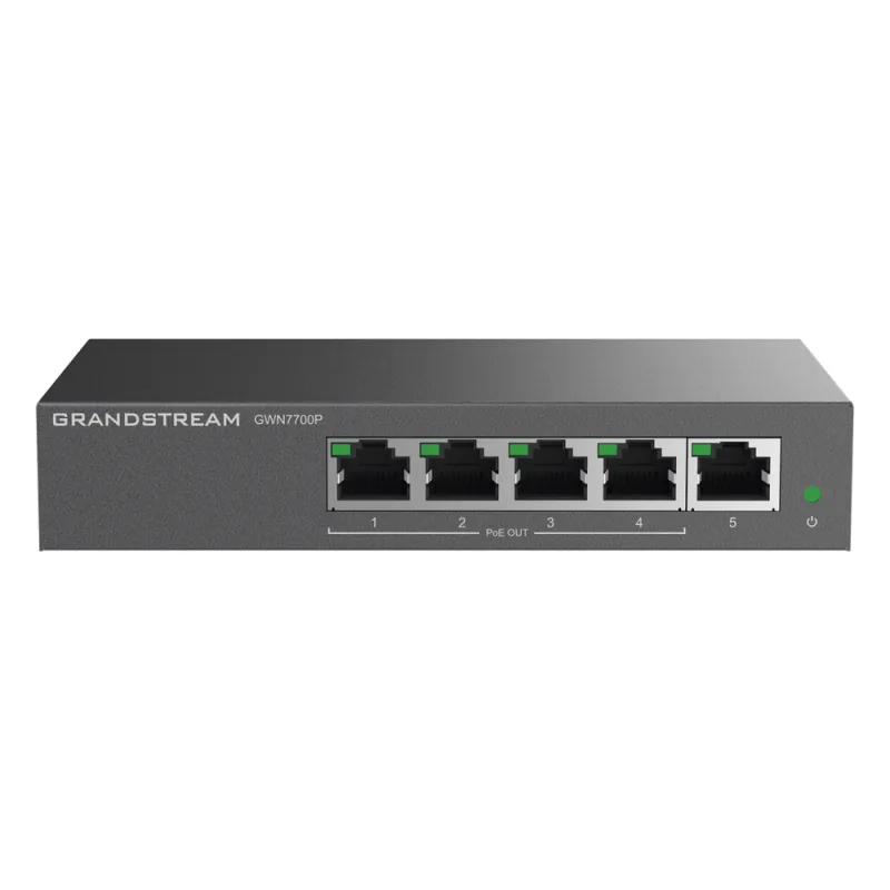 Switch PoE+ Gigabit No Administrable / 5 puertos 10/100/1000 Mbps / 4 puertos PoE+ / hasta 60W