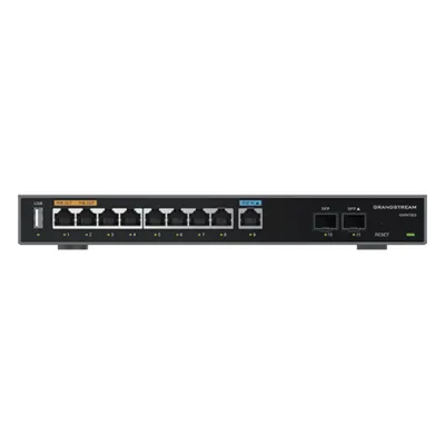 Router Gigabit VPN / Balanceador de cargas / 60,000 sesiones NAT / 9 puertos 10/100/1000 Mbps + 2 puertos SFP (WAN/LAN) / 1 puerto entrada PoE(af/at) / 2 puertos salida PoE (af/at) / Compatible con GWN Cloud.