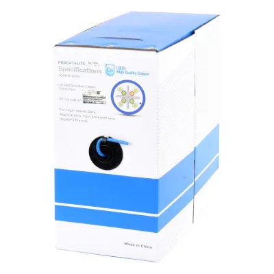 Bobina de Cable de 305 Metros (1000 Pies) Cat6, CM, 24 AWG, Alto Rendimiento, ETL, UL, Color Azul, Super Flexible, para Aplicaciones de Videovigilancia, Video HD, y Redes de Datos. Uso Interior