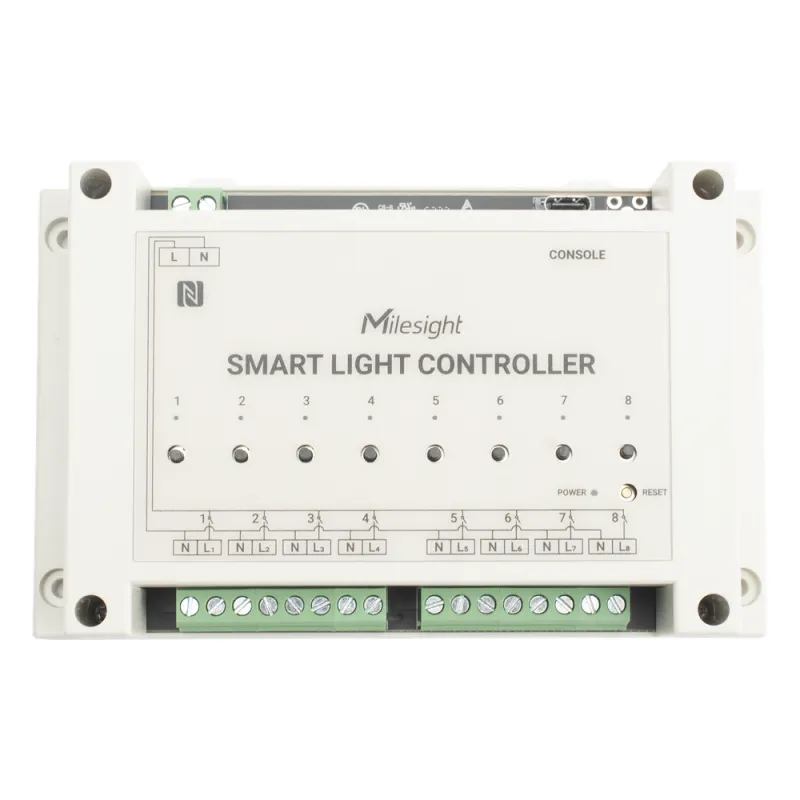 Controlador Inteligente de Iluminación LoRaWAN / 8 Circuitos / Medición de Energía / D2D Sin Gateway / Programación Automática