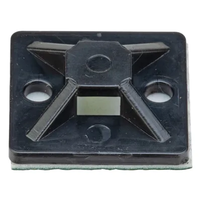 Montaje-Sujetador Adhesivo STRONGHOLD de 4 Vías de 1" x 1" x 1/4", Color Negro, Nylon 6.6 Retardante de Llamas V-2, Paquete de 100pz