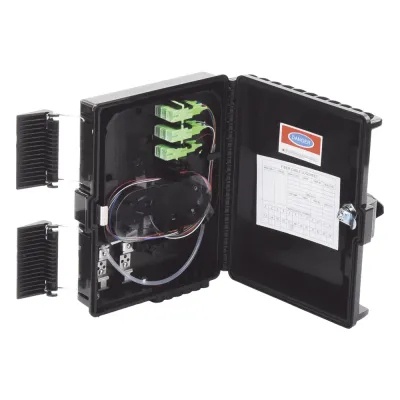Cierre de Empalme para 24 Fusiones de Fibra Óptica, Interior/Exterior, con 8 Acopladores SC/APC y Splitter 1x8 SC/APC Incluido, IP65