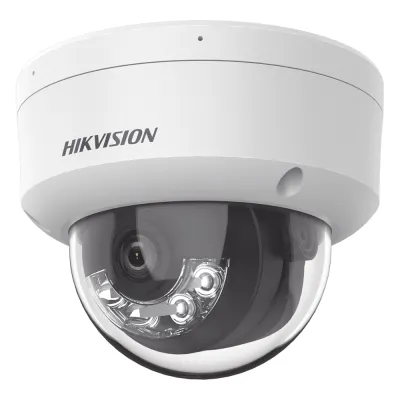 [Dual Light] Domo IP 2 Megapixel / Lente 2.8 mm / 30 mts IR + 30 mts Luz Blanca / Micrófono Integrado / Antivandálico IK08 / ACUSENSE Lite / Exterior IP67 / H.265 / PoE / ONVIF / Micro SD
