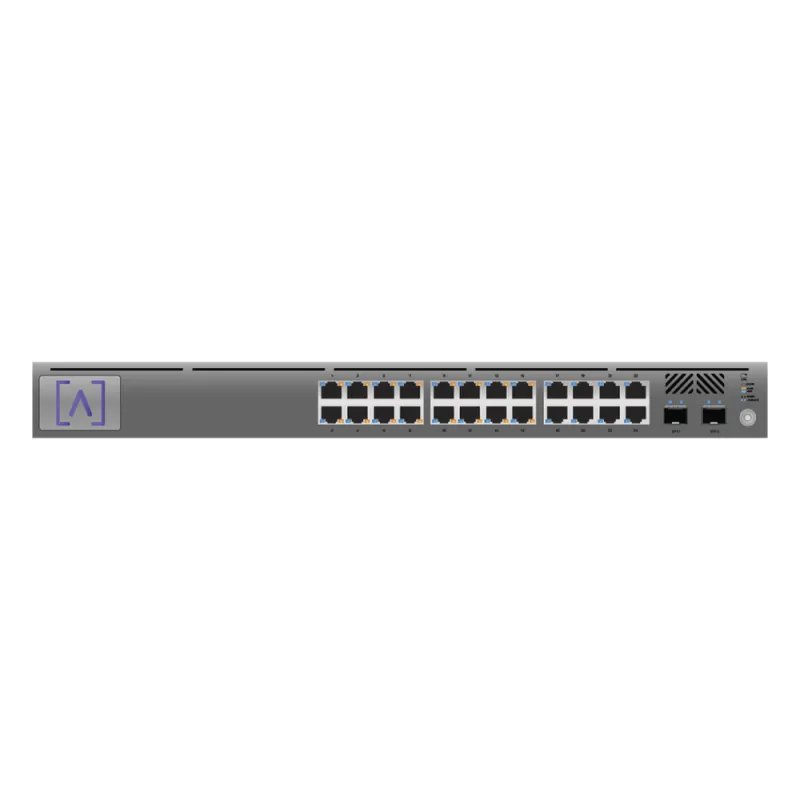 Switch Gigabit PoE+ Administrable / 24 puertos 10/100/1000 Mbps (16 de ellos POE+) + 2 Puertos SFP Uplink / Hasta 240W / Alta LabsCloud.