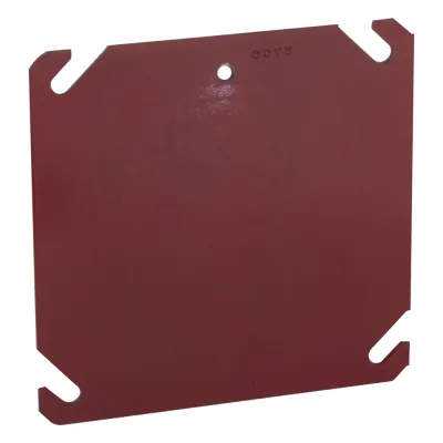Tapa Cuadrada Para Caja Galvanizada de 4" / Color Rojo.