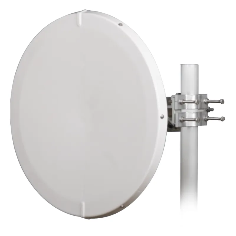 Antena Direccional de Alto Rendimiento / 30.5 ± 1 dBi / 2 ft / 5.9-7.125 GHz / Conectores RP-SMA / Alto Aislamiento al Ruido / Fácil Montaje y herraje de acero inoxidable / Radomo Incluido