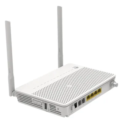 ONT GPON OptiXstar WiFi 2.4GHz 4 puertos GE + 1 puerto CATV + 2 POTS, hasta 300 Mbps