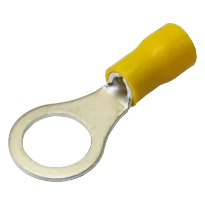 Terminal tipo ojo / 1 / 4" / 12 - 10 AWG / Amarillo / Paquete de 25 piezas.