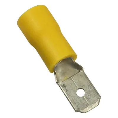 Terminal tipo macho aislada / 12 - 10 AWG / Amarillo / Paquete de 25 piezas.
