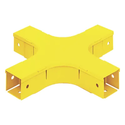 Accesorio de 4 Vías Horizontal, Con Ángulos a 90º, Para Canaletas FiberRunner™ 2X2, Color Amarillo
