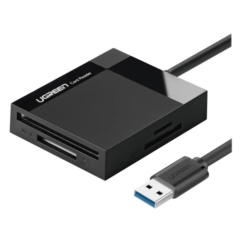 Lector de Tarjetas USB-A 3.0 a CompactFlash (CF)/ MemoryStick (MS)/ TransFlash (TF)/ SecureDigital (SD) | 4 en 1 | 5Gbps | Hasta 2TB | Soporta Windows/Mac OS/Linux/Android | Lectura de tarjetas simultánea | Cable de 15cm.