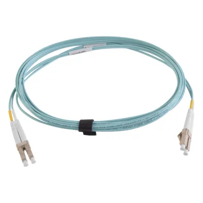 Jumper de Fibra Óptica Multimodo 50/125 XGLO OM4, LC-LC Duplex, OFNR, Color Aqua, 2 Metros (6.56 Pies)