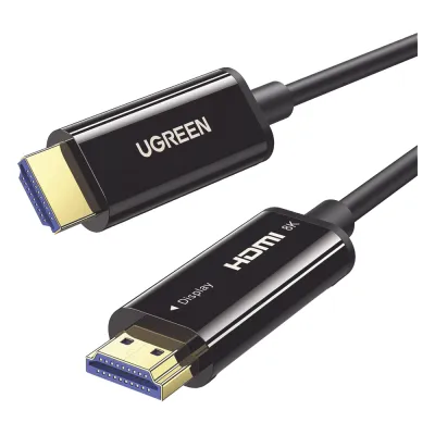 Cable HDMI de 30 Metros (98.43 Pies) por Fibra Óptica 8K@60Hz / Fibra de 4 Núcleos + Cobre EstaÑado de 7 Núcleos / Compatible con HDMI 2.1 / Alta Velocidad 18 Gbps / 3D / HDR / Caja de Aleación Zinc / Premium