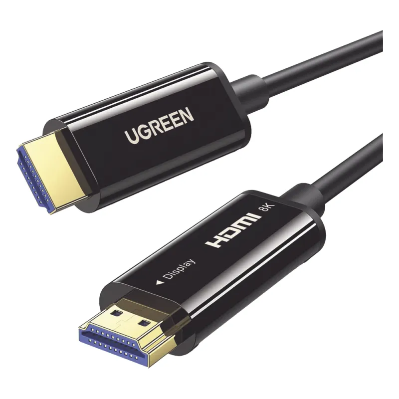 Cable HDMI de 30 Metros (98.43 Pies) por Fibra Óptica 8K@60Hz / Fibra de 4 Núcleos + Cobre EstaÑado de 7 Núcleos / Compatible con HDMI 2.1 / Alta Velocidad 18 Gbps / 3D / HDR / Caja de Aleación Zinc / Premium