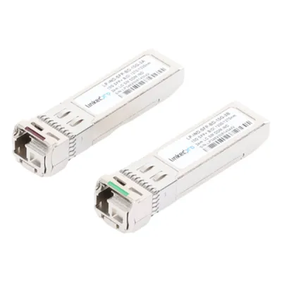 Transceptores Ópticos Industriales Bidireccionales SFP+ (Mini-Gbic) / Monomodo 1270 & 1330 nm / 10 Gbps / 10GBASE / Conector LC/UPC Simplex / DDM / Hasta 3 km / 2 Piezas