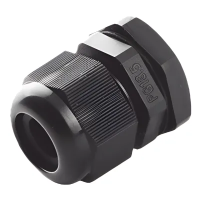 Conector Plástico Negro Tipo Glándula, para Cable de 6 a 12 mm de Diámetro.