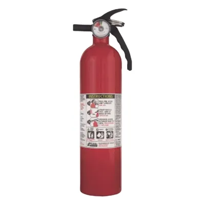 Extintor desechable de polvo químico seco multipropósito para fuegos clase A, B y C, 2.6 lb, con soporte metálico, paquete de 6