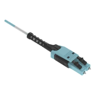 Jumper de Fibra Óptica Multimodo 50/125 OM4, LC-LC Uniboot Duplex, OFNP (Plenum), Color Aqua, 2 Metros